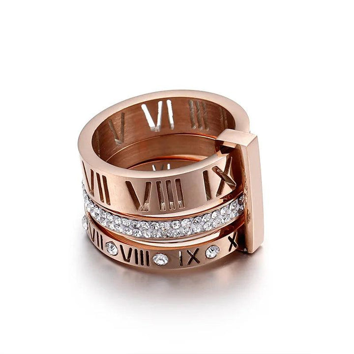 Levoire | Bague En Strass Chiffres Romains ou rose