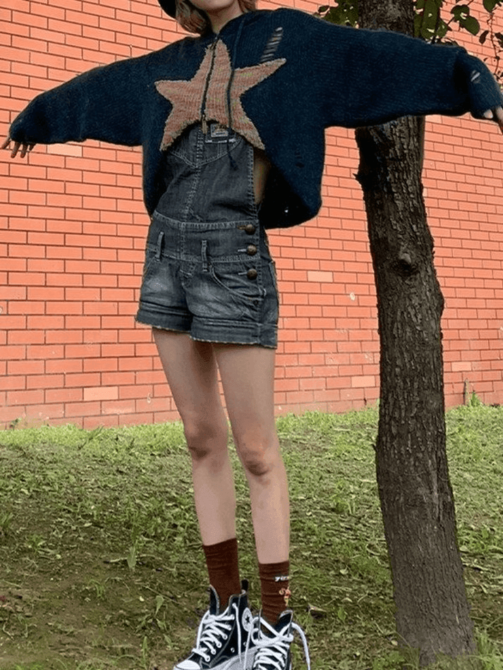 Levoire | Veste À Capuche En Tricot À Zip Étoile Jacquard