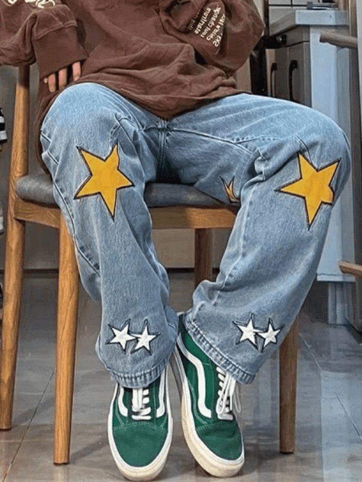 Levoire | Étoile Patch Pantalon Boyfriend Droit