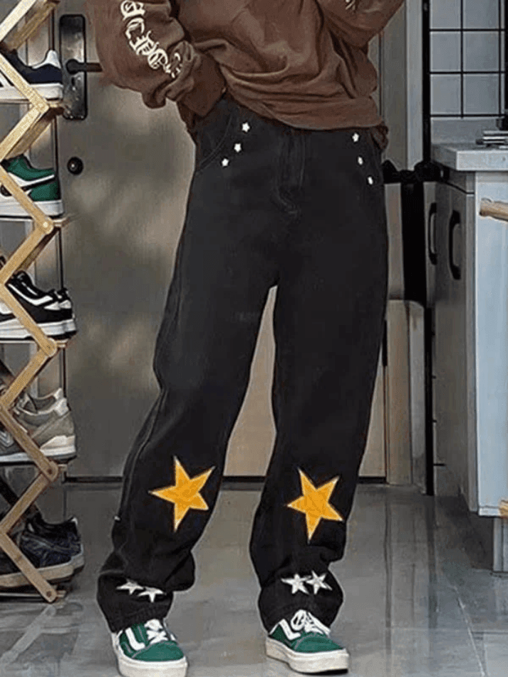 Levoire | Étoile Patch Pantalon Boyfriend Droit