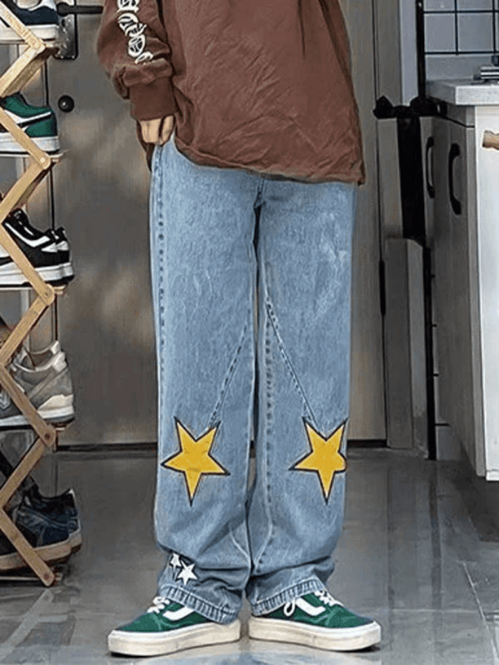 Levoire | Étoile Patch Pantalon Boyfriend Droit