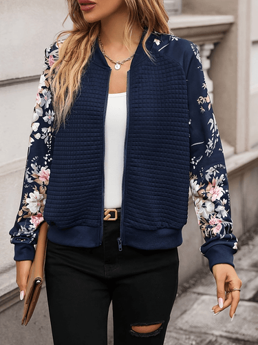 Levoire | Sweatshirt Femme Jumper Gilet Veste Bomber Avec Motif Floral