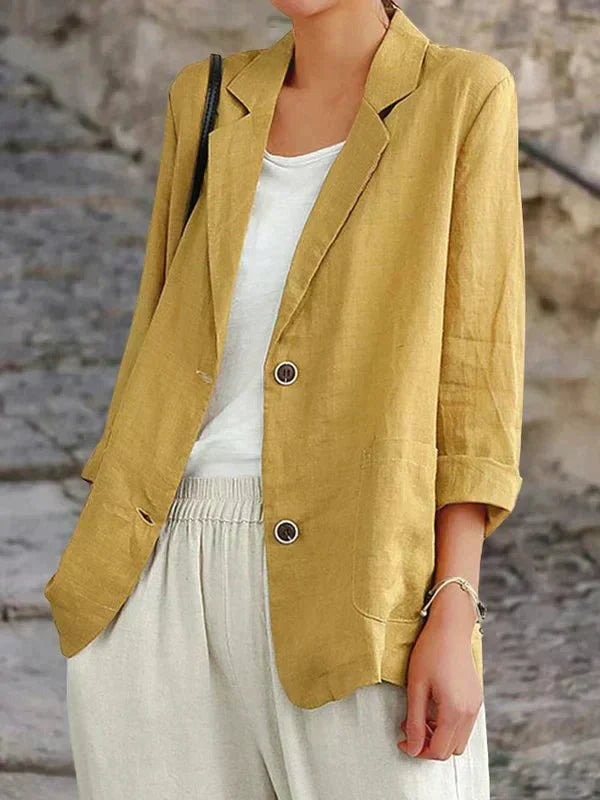 Levoire | Blazer élégant en lin Jaune