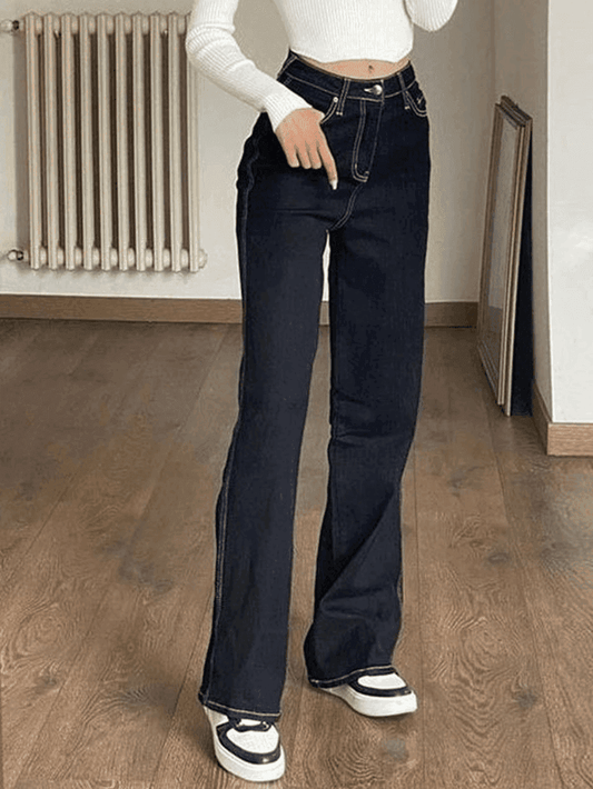 Levoire | Jean Boyfriend Taille Haute Brodés