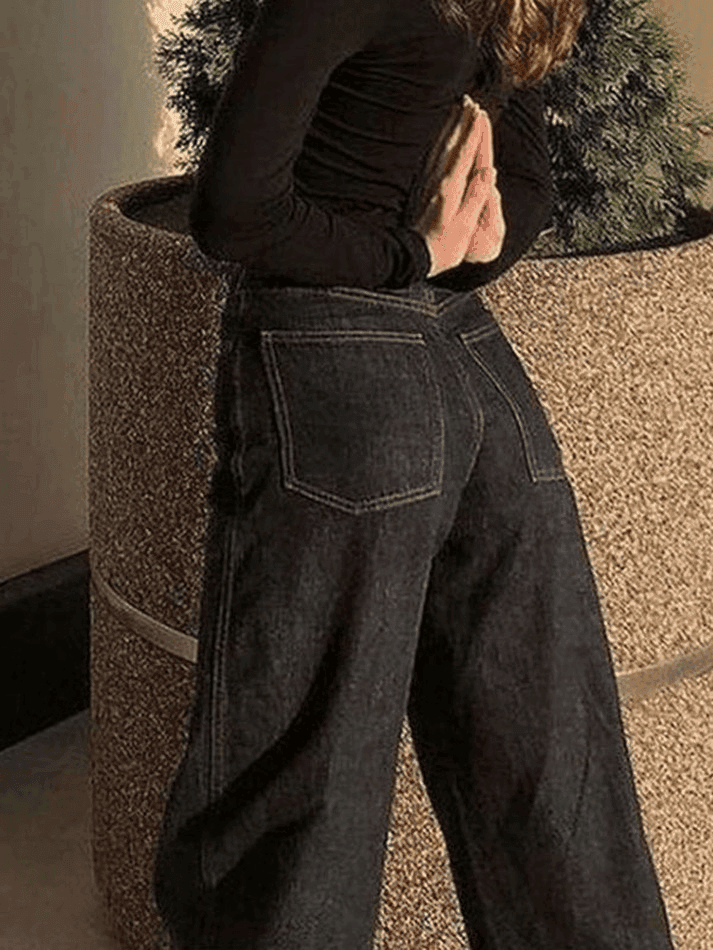 Levoire | Jean Boyfriend Taille Haute Brodés