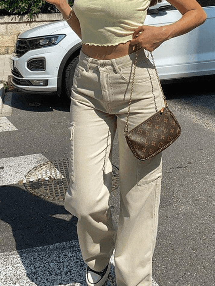 Levoire | Pantalon Cargo Y2K À Jambe Droite