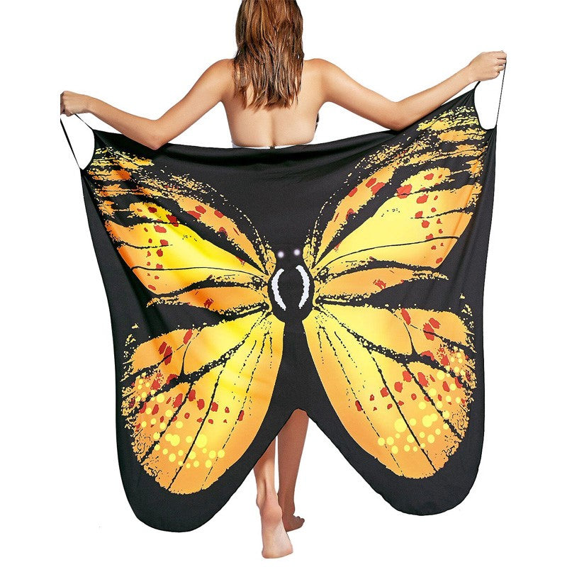 Levoire | Robe De Plage Papillon Une Robe De Plage Unique Avec Design De Papillon Jaune noir