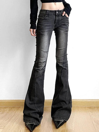 Levoire | Street Distressé Ruché Splice Taille Basse Jean Évasé