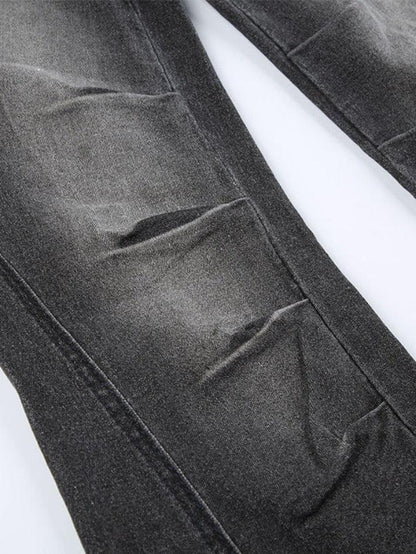 Levoire | Street Distressé Ruché Splice Taille Basse Jean Évasé