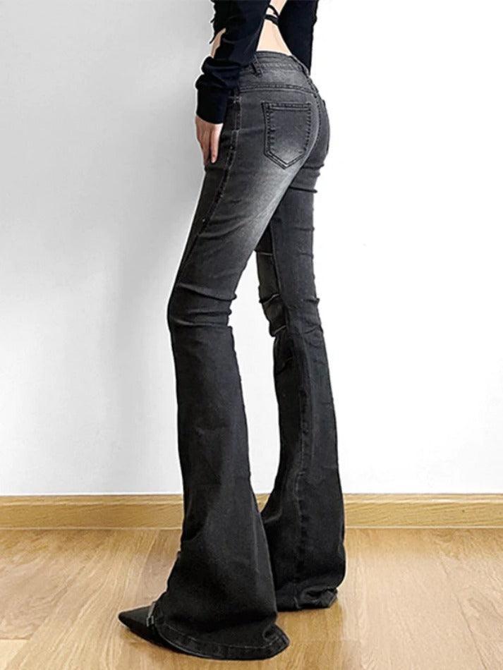 Levoire | Street Distressé Ruché Splice Taille Basse Jean Évasé