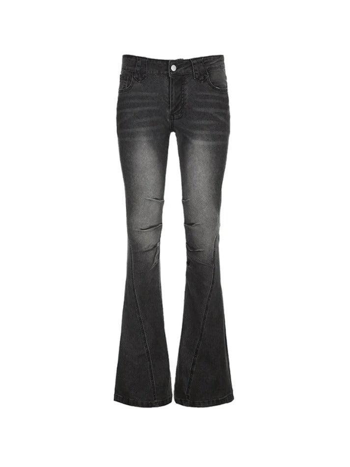 Levoire | Street Distressé Ruché Splice Taille Basse Jean Évasé