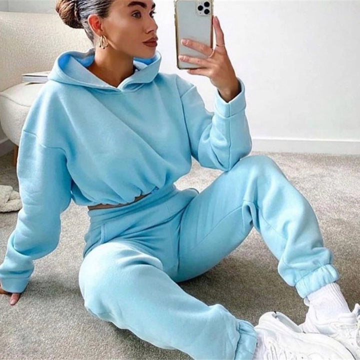 Levoire | Ensemble Stylé Tendance Avec Sweat À Capuche & Jogging Bleu