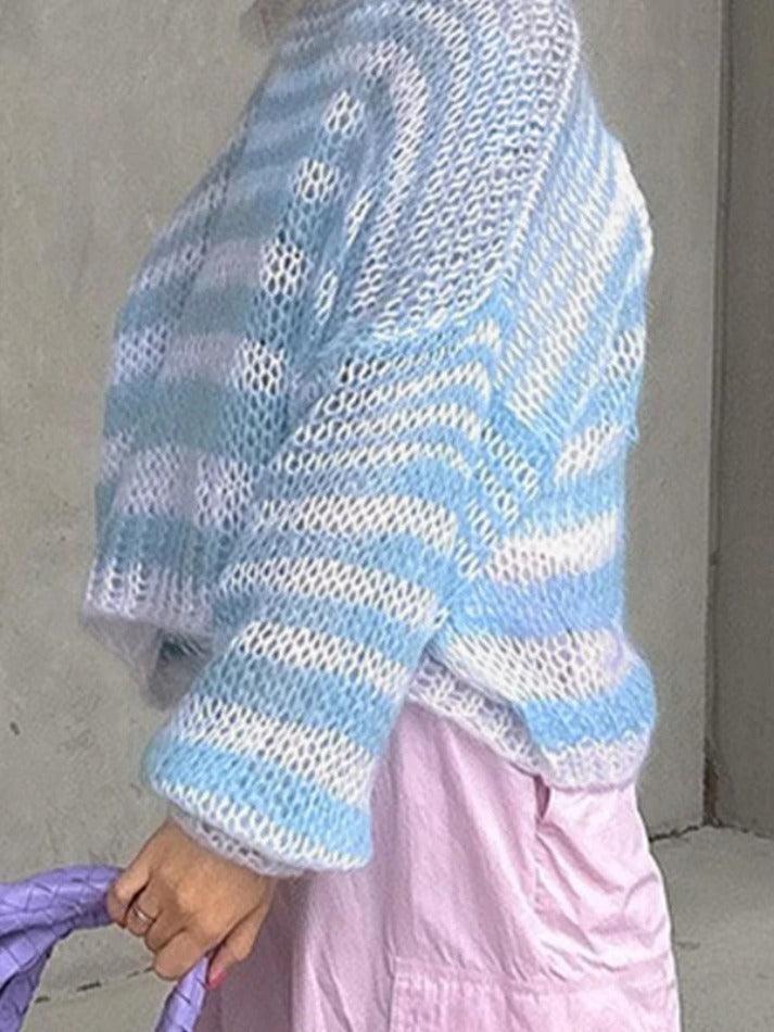 Levoire | Pull Oversized En Crochet Rayé