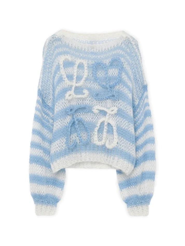 Levoire | Pull Oversized En Crochet Rayé