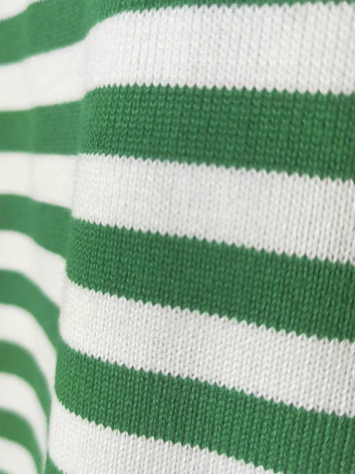 Levoire | Rayures Épaules Baisées Fente Pull Décontracté