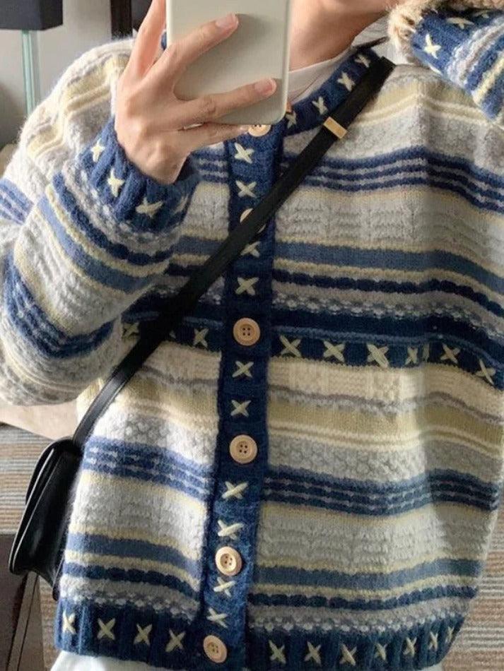 Levoire | Rayures Éclat Détail Crochete Châle