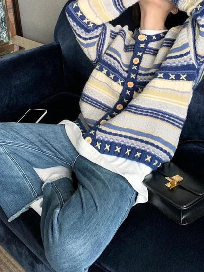 Levoire | Rayures Éclat Détail Crochete Châle