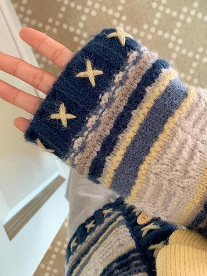 Levoire | Rayures Éclat Détail Crochete Châle