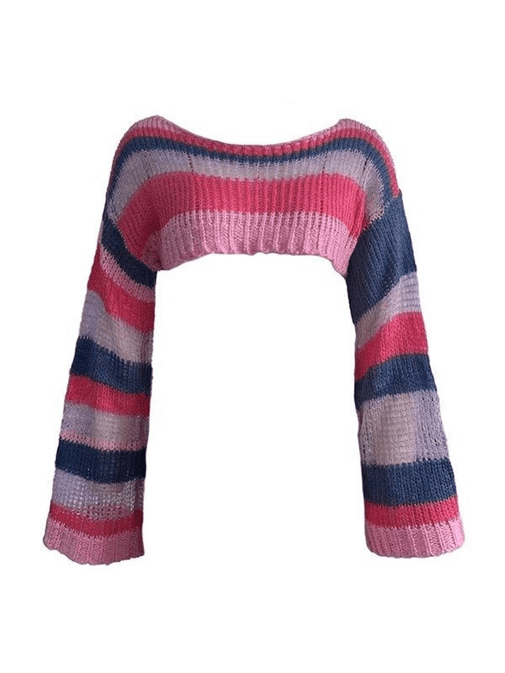 Levoire | Pull Boléro Rayé À Manches Longues