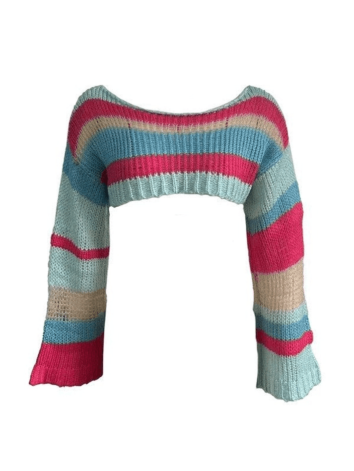 Levoire | Pull Boléro Rayé À Manches Longues