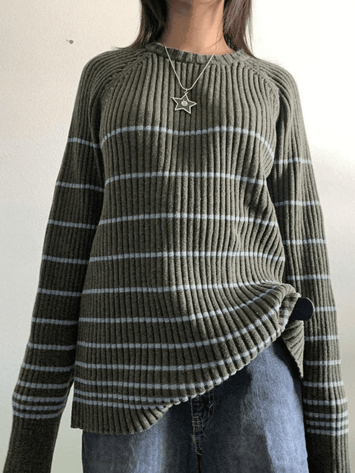 Levoire | Pull En Rib Côtelé Rayé