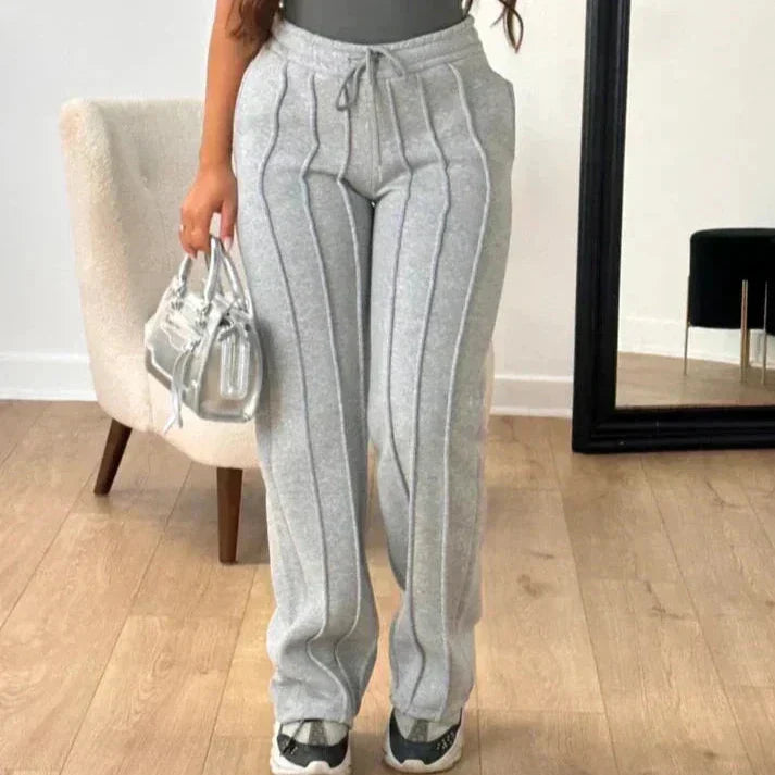 Levoire | Pantalon De Course Rayé Pour Femmes Sportif & Confortable Gris