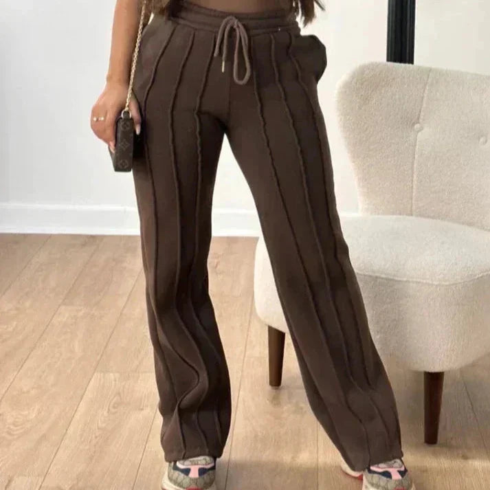 Levoire | Pantalon De Course Rayé Pour Femmes Sportif & Confortable Braun