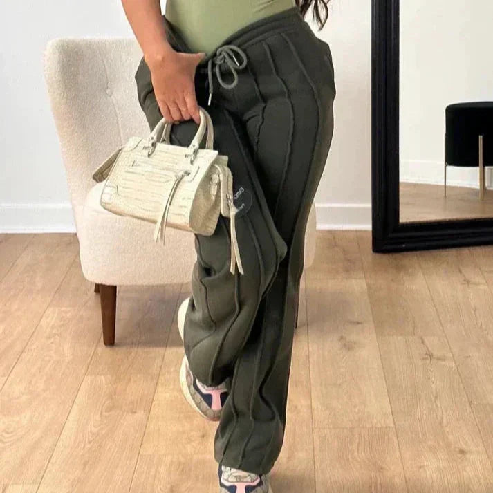 Levoire | Pantalon De Course Rayé Pour Femmes Sportif & Confortable Vert