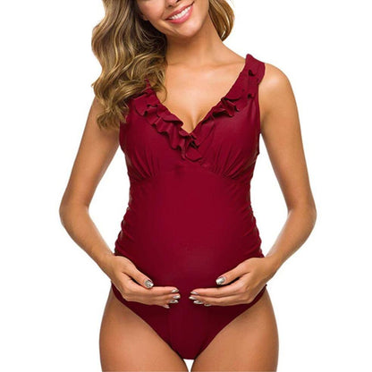Levoire | Maillot De Bain Pour Femmes Enceintes Rouge bordeaux
