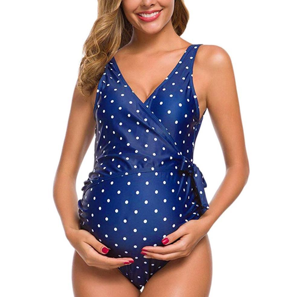 Levoire | Maillot De Bain Pour Femmes Enceintes Merensininen pois blancs