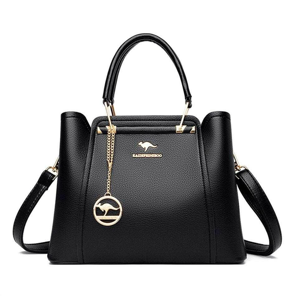 Levoire | Sac À Fermeture Éclair Élégant En Cuir Synthétique Microfibre Noir