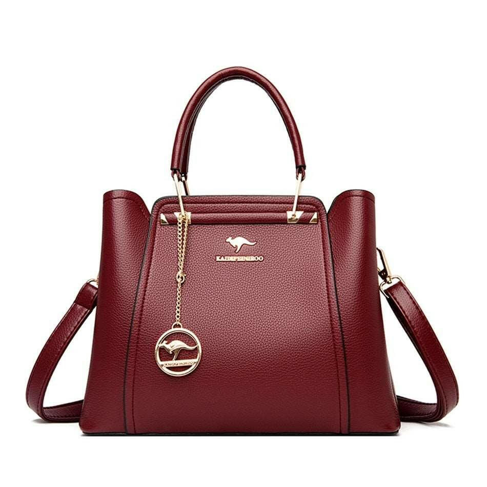 Levoire | Sac À Fermeture Éclair Élégant En Cuir Synthétique Microfibre Bordeaux