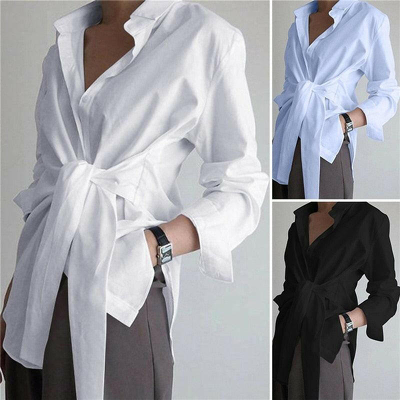 Levoire | La Chemise À Manches Longues Avec Col Et Bande Avant Style Et Confort Sans Effort
