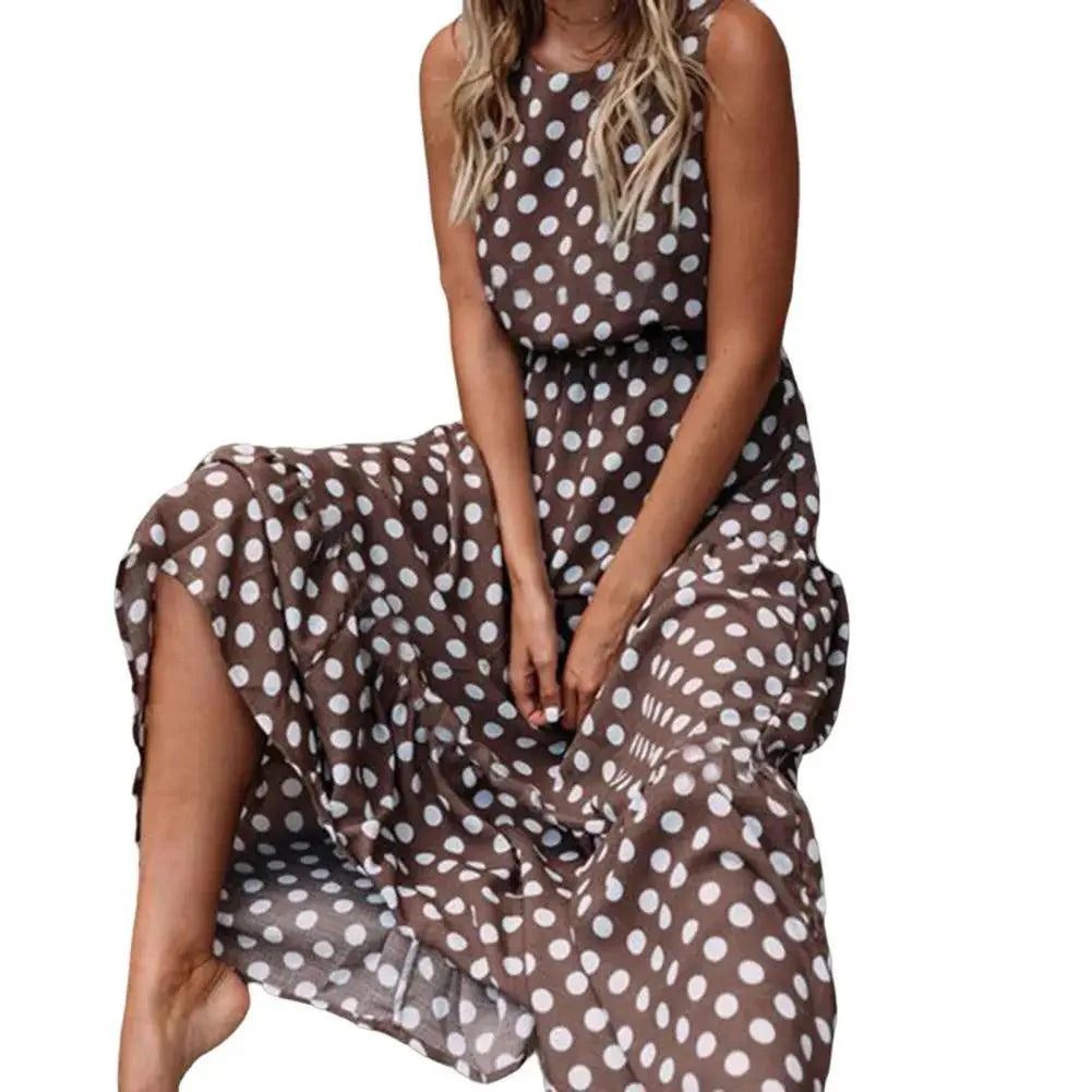 Levoire | Robe Haute Sans Manches Élégante Café