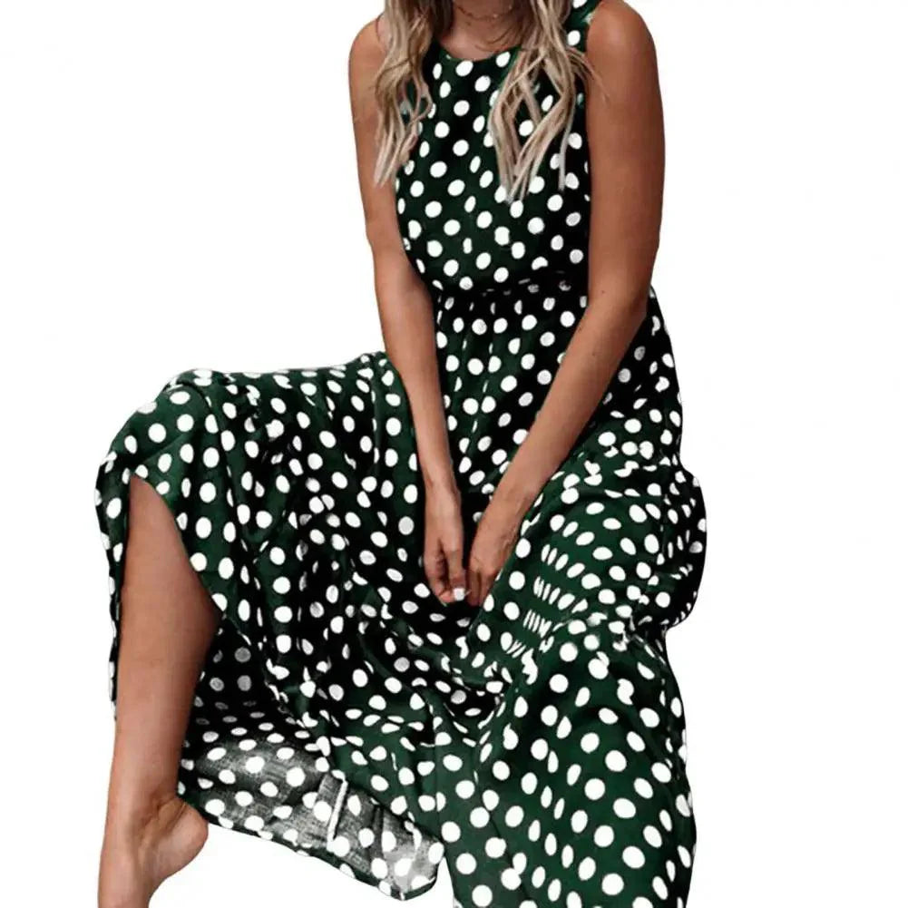 Levoire | Robe Haute Sans Manches Élégante Vert