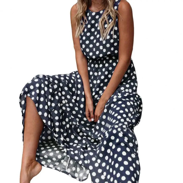 Levoire | Robe Haute Sans Manches Élégante Bleu marine