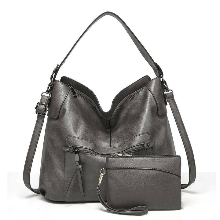 Levoire | Sac À Main En Cuir Vegan Tendance Avec Compartiment Intérieur Et Poche Pour Téléphone Gris