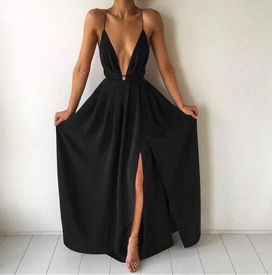 Levoire | Robe longue avec décolleté plongeant Noir