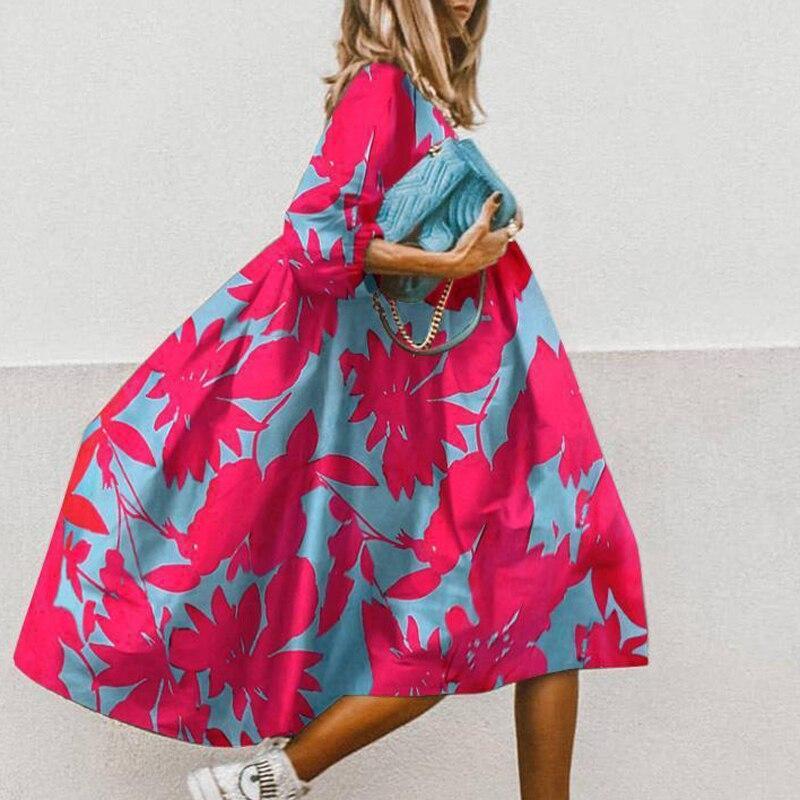Levoire | Monivärinen Midi Mekko Fuksia