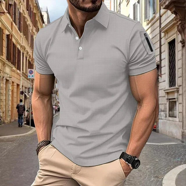 Levoire | Polo-Shirt Elegant Slim-Fit Hommes Gris