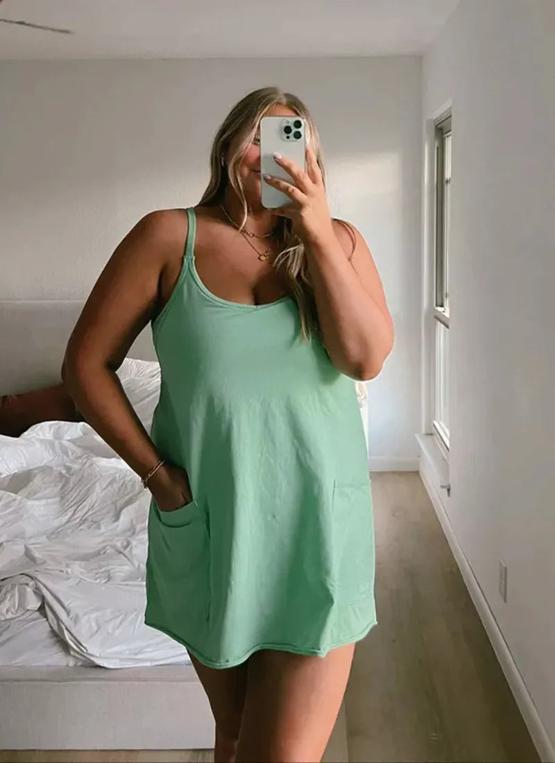 Levoire | Femme Mini Robe Confortable Vert
