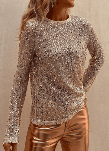 Levoire | Ensemble deux pièces à paillettes avec pantalon brillant pour femmes