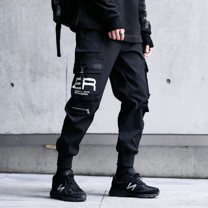 Levoire | Pantalon cargo homme confortable et large pantalon tendance cargo Noir