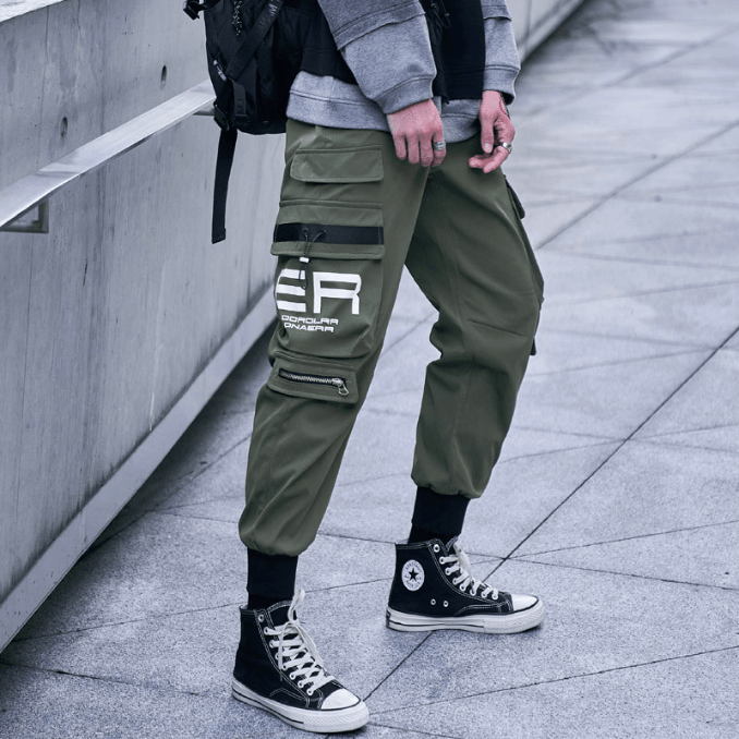 Levoire | Pantalon cargo homme confortable et large pantalon tendance cargo Vert olive