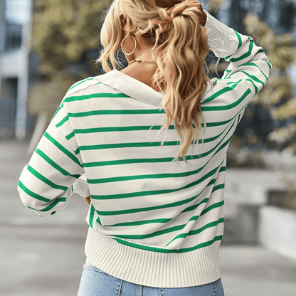 Levoire | Pull en tricot rayé décontracté pour femmes Sweatshirt Matériau respirant