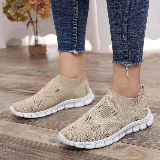 Levoire | Baskets Slip On Sportives En Maille Pour Femmes Khaki