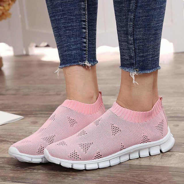 Levoire | Baskets Slip On Sportives En Maille Pour Femmes Rosa