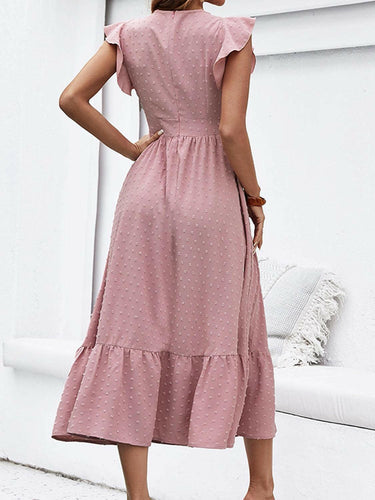 Levoire | Robe Profonde À Pois Ruffles Parfaite Pour Une Soirée