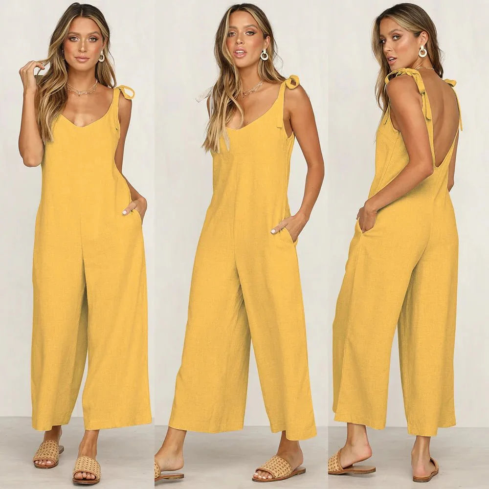 Levoire | Robe Maxi Chic En Coton Lin Jaune