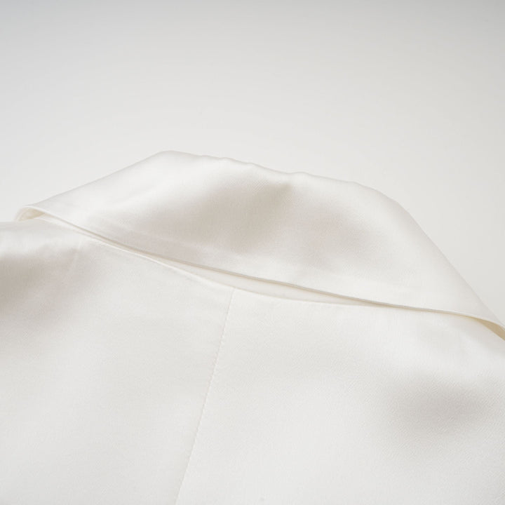 Levoire | Veste Bleue À Double Poitrine Blanche